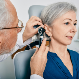 Doctor performing ear microsuction on a patient, suitable for individuals with sensitive ears.